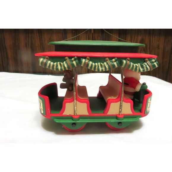 Jolly Trolley Hallmark Christmas ornament 1982 Santa bear on wheels Keepsake - Picture 4 of 5
